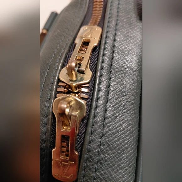 Louis Vuitton Kendall Green Taiga Leather Keepall Travel Bag Duffle VGVC - Picture 10 of 16